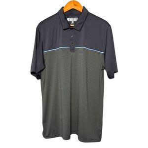 Pebble Beach Men's‎ Size XL Golf Polo Shirt Dry-Luxe Performance Gray Stripe